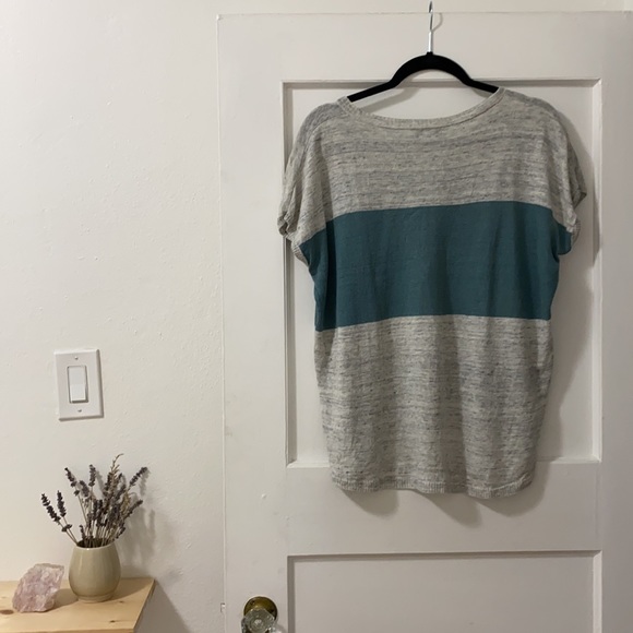 Madewell | Colourblock Linen T Shirt Small - Picture 5 of 6